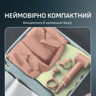 Rowenta Фен  Blumia, 1300Вт, 3 режими, іоніз-я, хол. обдув, дисплей, рожевий