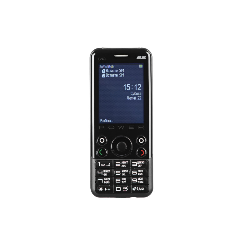 2E Мобільний телефон E240 POWER 2.4" 2SIM, 3000мА•год, чорний