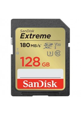 SanDisk Карта пам'яті SD 128GB C10 UHS-I U3 R180/W90MB/s Extreme V30