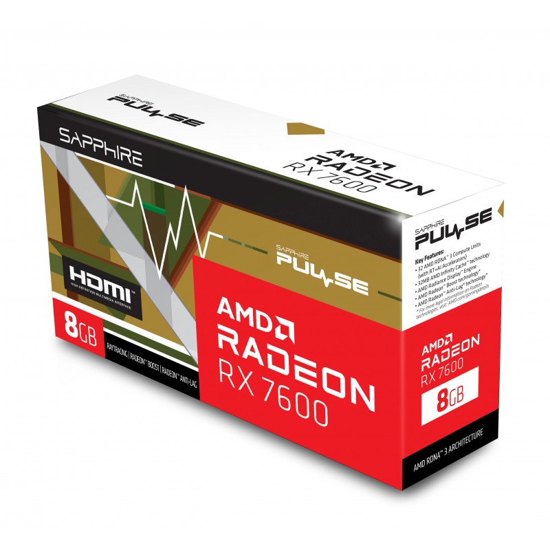 SAPPHIRE Відеокарта Radeon RX 7600 8GB GDDR6 Pulse Gaming