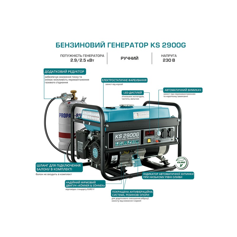 Könner & Söhnen Газобензиновий генератор KS 2900G