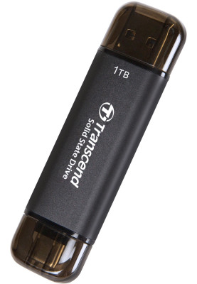 Transcend Портативний SSD Transcend 1TB USB 3.1 Gen 2 Type-A + Type-C ESD310 Чорний