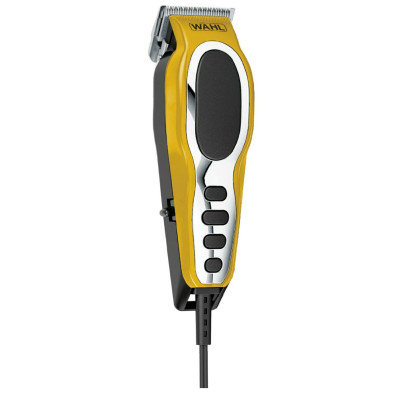 Moser Машинка для стрижки Wahl Close Cut Pro Clipper, від мережі, вібраційний мотор, насадок-6, кейс, сталь, жовтий