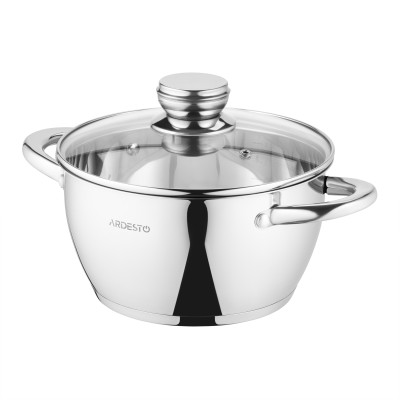 ARDESTO Каструля зі скляною кришкою Gemini Lucca, 3.2л, нержавіюча сталь ARDESTO Каструля зі скляною кришкою Gemini Lucca, 3.2л, нержавіюча сталь