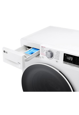 LG Прально-сушильна машина фронтальна, 9(5)кг, 1200, А, 48см, дисплей, пара, інвертор, білий
