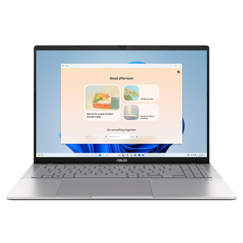ASUS Ноутбук Vivobook S16 S3607CA-RP008 16" WUXGA IPS, Intel Ultra 7 255H, 16GB, F1TB, UMA, NoOS, Сріблястий