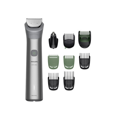 Philips Тример Series 5000, для обличчя, голови, тіла, акум., насадок-9, сталь, сірий