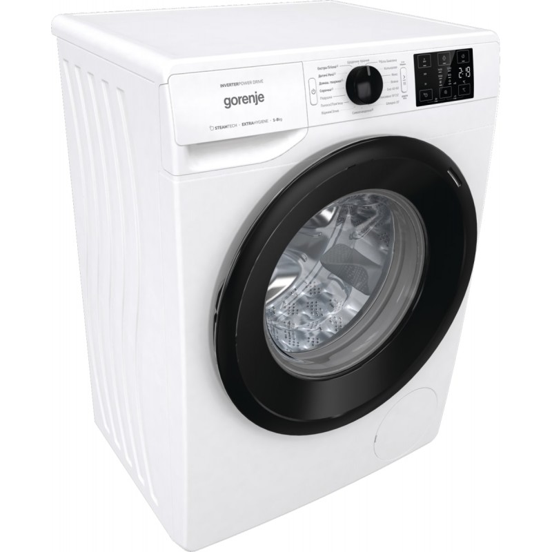 Gorenje Пральна машина фронтальна, 8кг, 1400, A+++, 46,5см, дисплей, пара, інвертор, білий