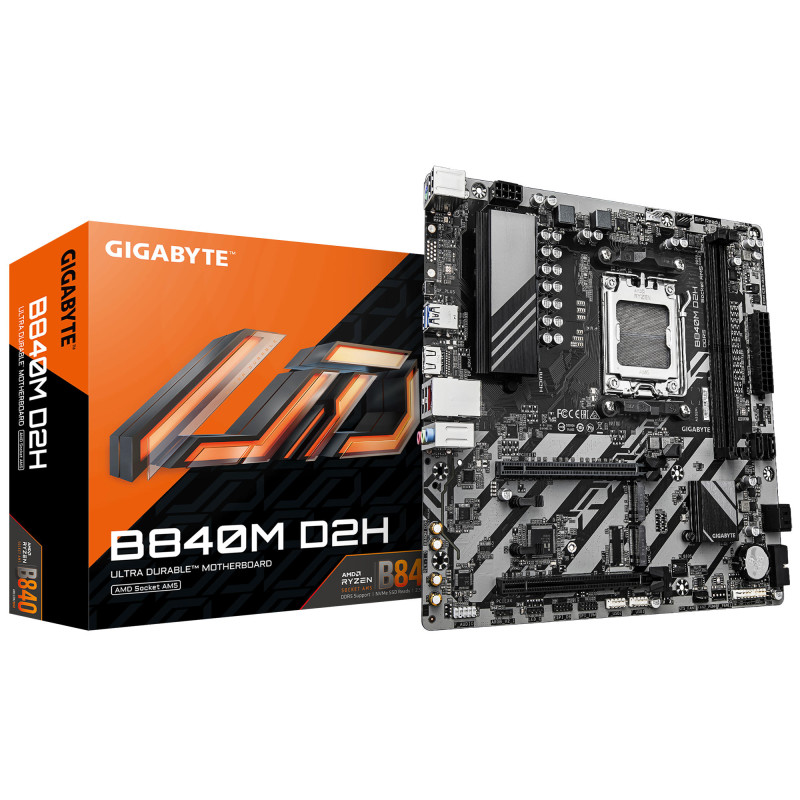 Gigabyte Материнська плата B840M D2H sAM5 B840 2xDDR5 M.2 HDMI mATX