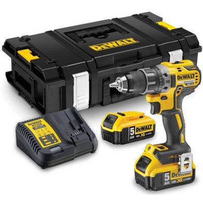 DeWALT Шурупокрут-дриль акумуляторний  XR Li-Ion 18В акб 2х5А·год 70Нм 550-2000об/хв кейс, ЗП 1.7кг