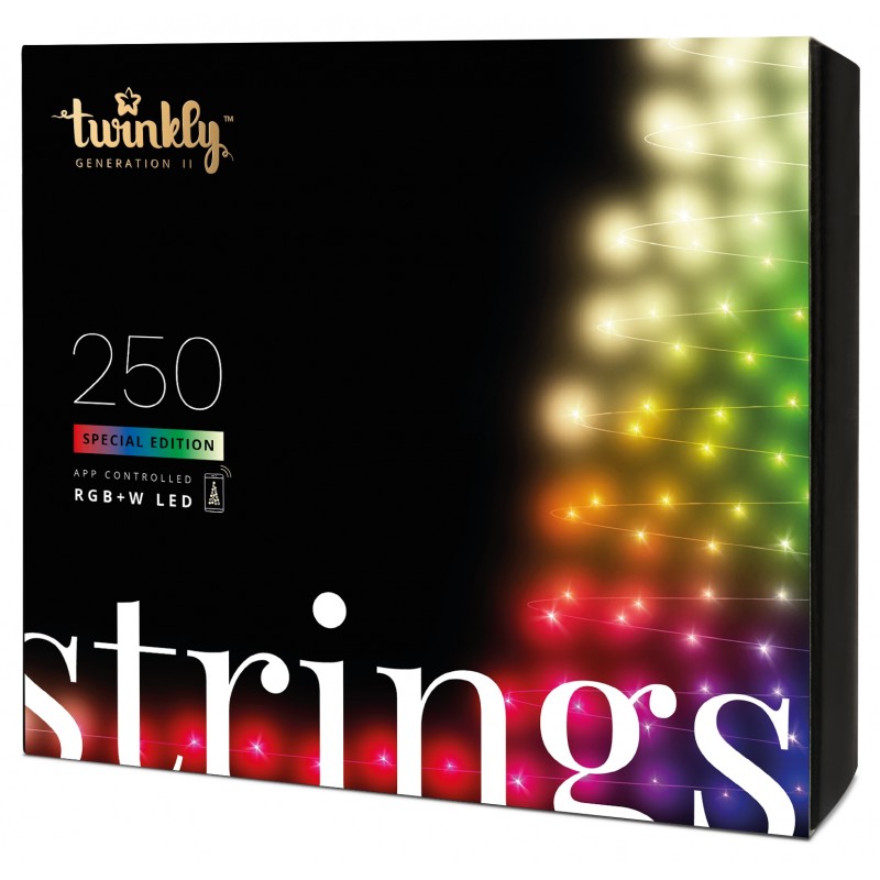 Twinkly Smart LED Гірлянда Twinkly Strings RGBW 250, Gen II, IP44, довжина 20м, кабель чорний