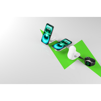 Belkin Зарядне бездротовий пристрій Belkin UltraCharge 2-in-1 Foldable Magnetic Charging 25Вт, білий Belkin Зарядне бездротовий пристрій Belkin UltraCharge 2-in-1 Foldable Magnetic Charging 25Вт, білий