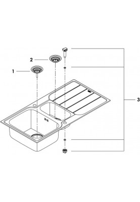 Grohe Мийка кухонная K500, нерж.сталь, прямокут., з крилом, 1000x500x200мм, чаша - 2, врізна, нержавіюча сталь