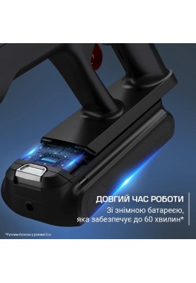 Rowenta Пилосос безпровідний X-Force Flex 12.60 Neo Auto Aqua Allergy, 150Вт, конт пилок -0.65л, автон. робота до 60хв, вага-3кг, НЕРА, чорно-синій