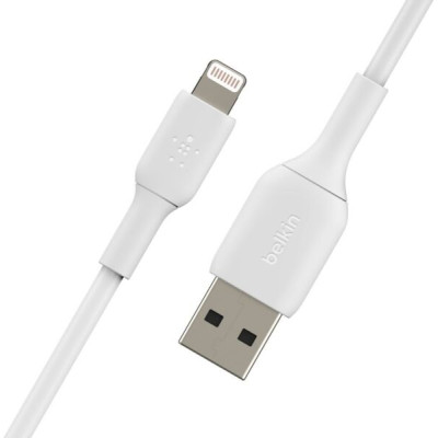 Belkin USB-A - Lightning, PVC[Кабель USB-A > Lightning заряджання/синхронізації 1м, 12Вт, PVC, білий]