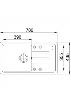 Franke Мийка кухонна Malta, фраграніт, прямокутник, з крилом, 780х435х200мм, чаша - 1, накладна, BSG 611-78, бежевий