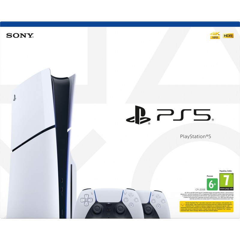 PlayStation Ігрова консоль 5 Slim Blu-ray (2 геймпади Dualsense)