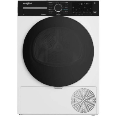 Whirlpool Сушильна машина тепловий насос, 8кг, A+++, 60см, дисплей, люк чорний, білий