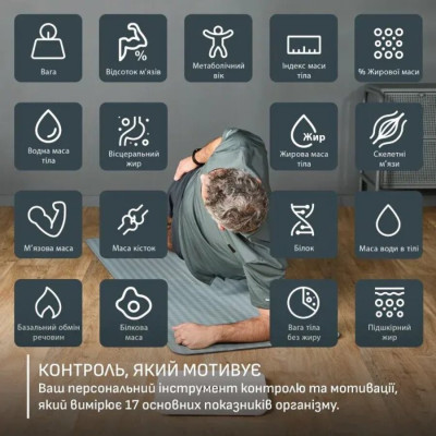 Tefal Ваги Tefal підлогові Goodvibes Sport, 200кг, Bluetooth, AAAx4 в комплекті, скло, білий