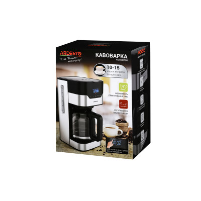 ARDESTO Кофеварка крапельна FCM-D3100, 1,5л, мелена, чорно-сріблястий