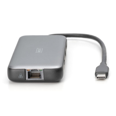 Digitus Док-станція DIGITUS USB-C > 2xHDMI/2xUSB-A/USB-C/SD/MicroSD/RJ54