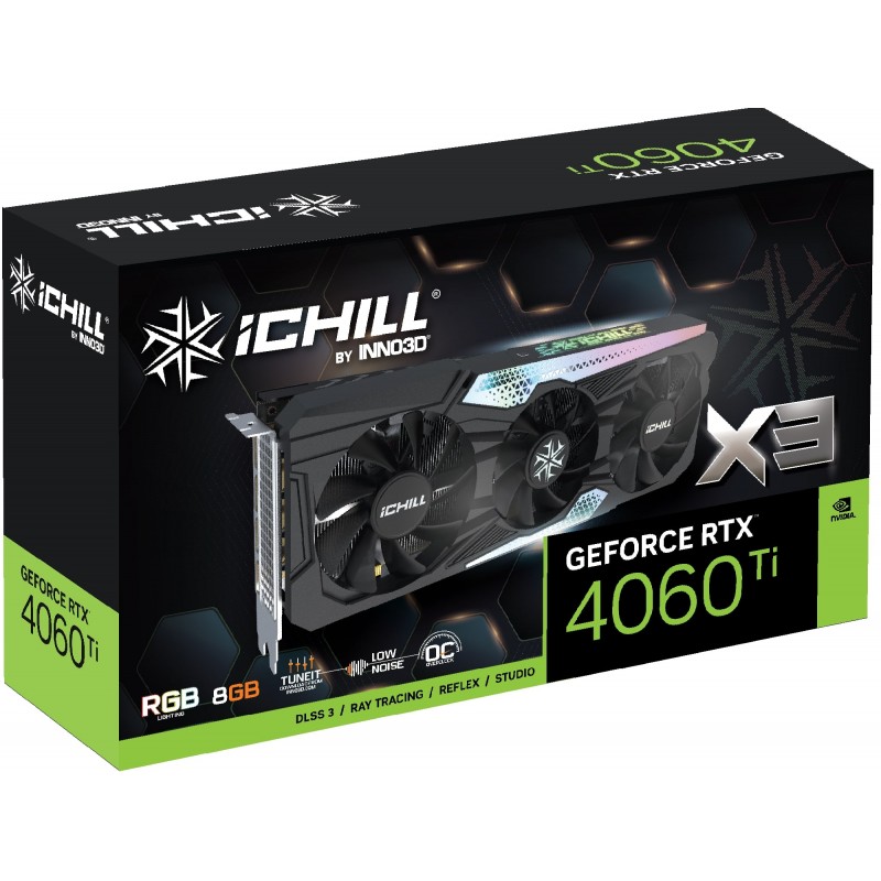 Inno3d Відеокарта GeForce RTX 4060 Ti 8GB GDDR6 ICHILL X3