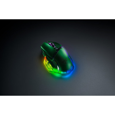 Razer Михайло Basilisk V3 Pro 35K, RGB, USB-A/WL/BT, Phantom Green Ed.