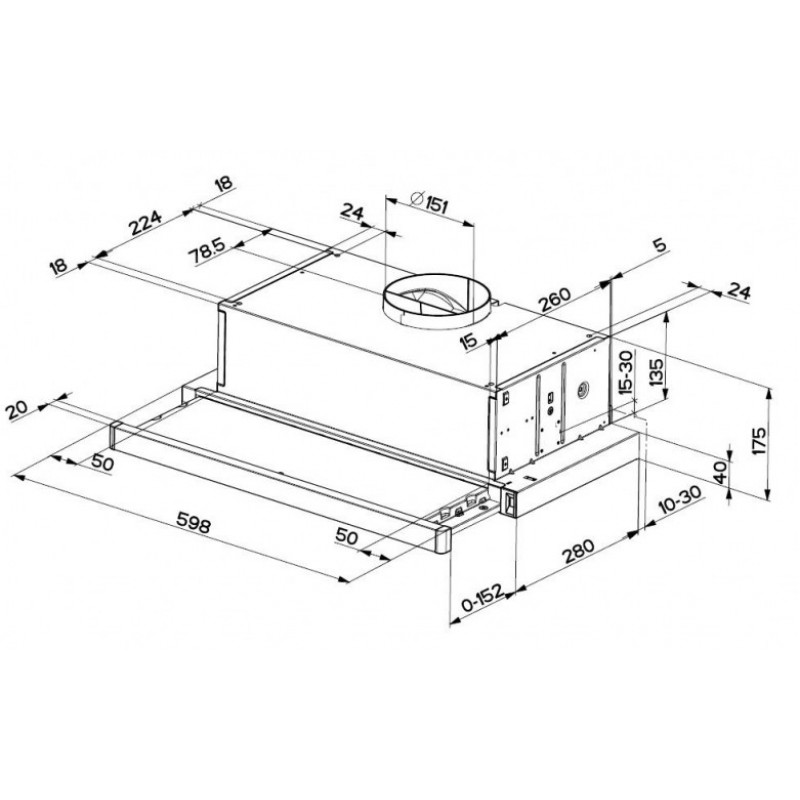 Faber Витяжка телескоп, 60см, 701м3г, Flexa Ng Glass Lux Bk A60, чорний