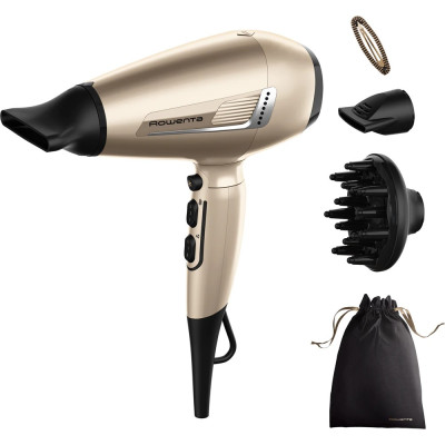 Rowenta Фен Pro Expert Tresor Collection, 2200Вт, 3 режими, іоніз-я, дифузор, 2 концентратори, хол. обдув, чохол, шпилька, бронзовий
