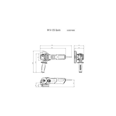Metabo Шліфмашина кутова W 9-125 QUICK 125мм 900Вт 10500обхв 2.1кг