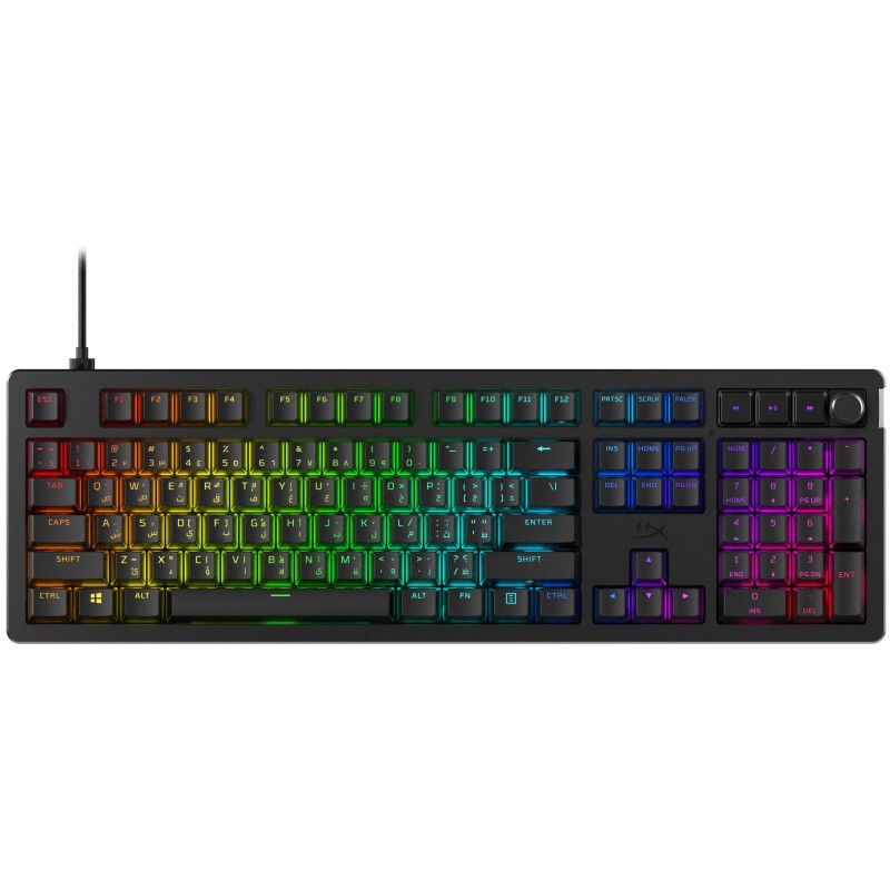 HyperX Клавіатура механічна Alloy Rise 106key, Red, USB-A, EN/UA, RGB, чорний