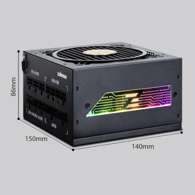 Zalman Блок живлення Teramax 2 View (8500W) 99%, 80+ Gold, 120мм, 1xMB 24pin(18+10), 2xCPU(4+4 pin), 3xMolex, 12xSATA, 4xPCIe 8pin(6+2), 1x ARGB cable, Fully Modular