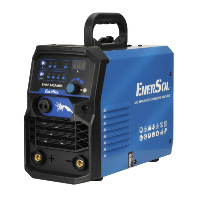 EnerSol Зварювальний напівавтомат інверторний EWM-140AMDS (дрот до 1мм + електрод до 4мм) 20-140А 6.1кВт 160-260В 7кг