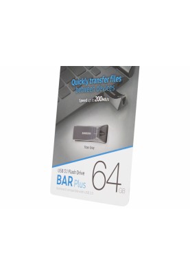 Samsung Накопичувач 64GB USB 3.1 Type-A Bar Plus Сірий