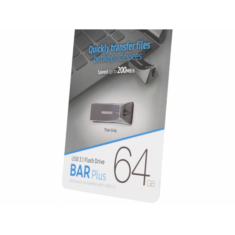 Samsung Накопичувач 64GB USB 3.1 Type-A Bar Plus Сірий