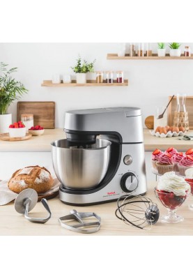 Tefal Кухонна машина Masterchef Gourmet 1100Вт, чаша-нержавіюча сталь, корпус-метал, насадок-6, сірий