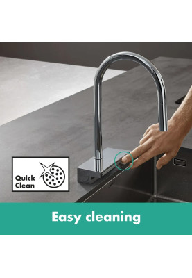 Hansgrohe Змішувач для кухні Aquno Select M81, довж.виливу - 220мм, поворотний, витяжний, 1 важіль, хром