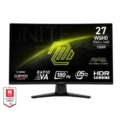 MSI Монітор MSI 27" MAG 274CQF 2xHDMI, DP, Audio, VA, 2560x1440, 180Hz, 0.5ms, sRGB 128%, CURVED, AdaptiveSync