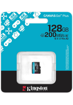 Kingston Карта пам'яті microSD 128GB C10 UHS-I U3 A2 V30 R200MB/s