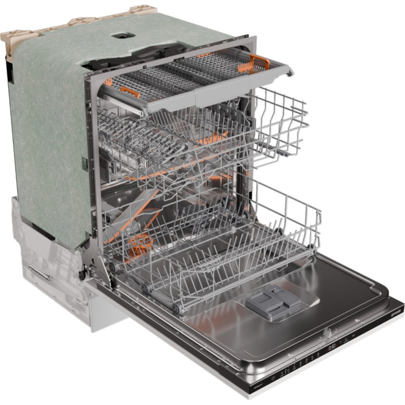 Gorenje Посудомийна машина вбудовувана, 16компл., A+++, 60см, AquaStop, автоматичне відчинення, сенсорн.упр, 3и кошики, білий