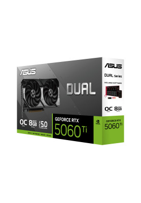ASUS Відеокарта GeForce RTX 5060 Ti 8 GB GDDR7 OC DUAL-RTX5060TI-O8G