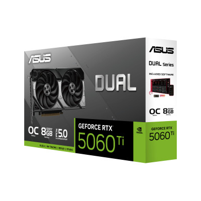 ASUS Відеокарта GeForce RTX 5060 Ti 8 GB GDDR7 OC DUAL-RTX5060TI-O8G