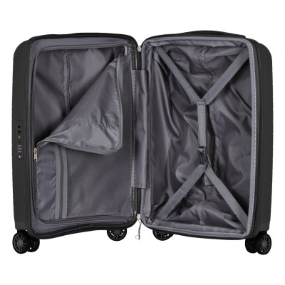 2E Валіза, Aero, поліпропілен, мала, 35/44 л, TSA, 4 колеса, EXP, чорна 2E Валіза, Aero, поліпропілен, мала, 35/44 л, TSA, 4 колеса, EXP, чорна