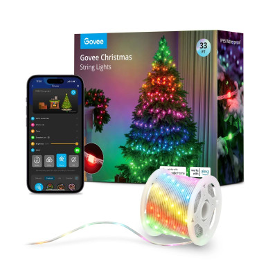 Govee Гірлянда Smart LED H70C2 Christmas Light, 100 Leds, RGBIC, IP65, 10м, кабель прозорий