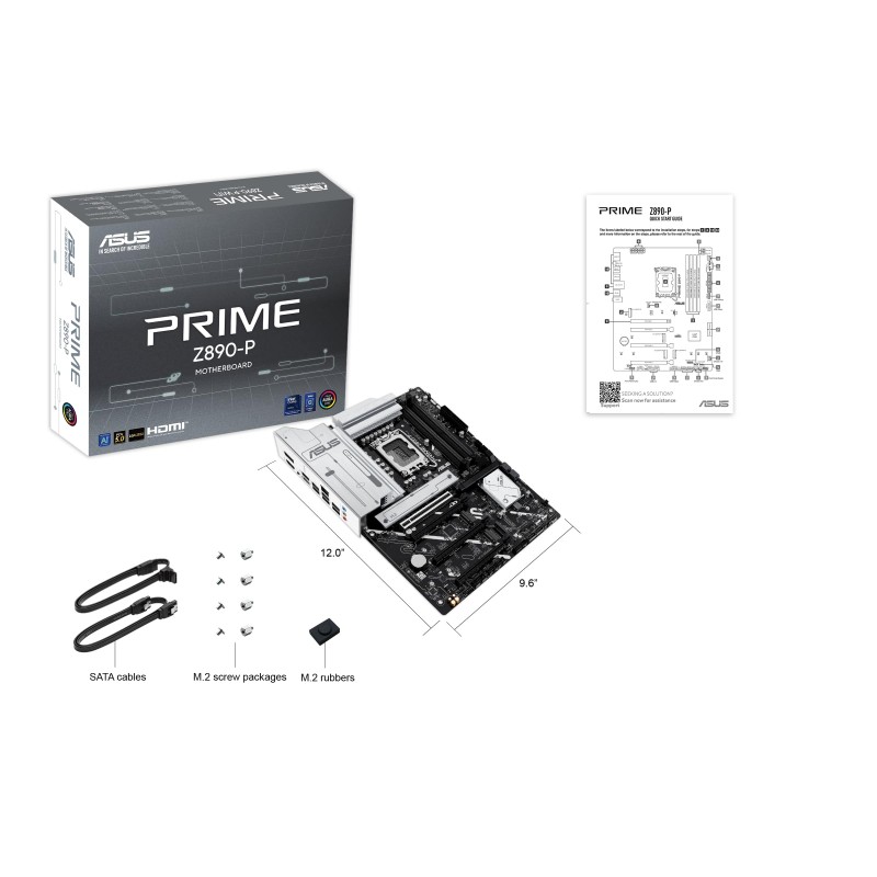 ASUS Материнcька плата PRIME Z890-P s1851 Z890 4xDDR5 M.2 HDMI DP ATX