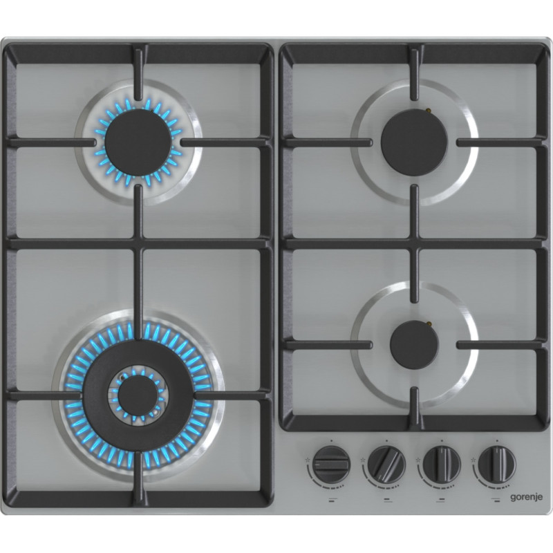 Gorenje Варильна поверхня газова, 60см, чавун, конфорка Wok, нерж