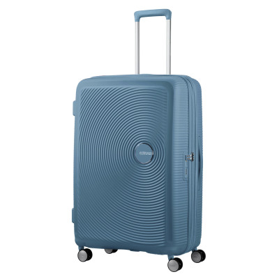 American Tourister Валіза American Tourister, Soundbox, поліпропілен, велика, 77см, 97/110л, TSA, 4 колеса, EXP, сіро-синій