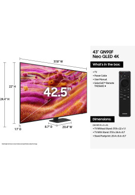Samsung Телевізор 43" NeoQLED 4K 120Hz (Up to 165Hz) Smart Tizen Black