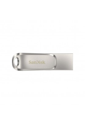 SanDisk Накопичувач 64GB USB 3.1 Type-A + Type-C Dual Drive Luxe Срібний