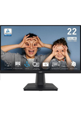 MSI Монітор 21.5" PRO MP225 D-Sub, HDMI, IPS, 100Hz, 4ms, sRGB 107%